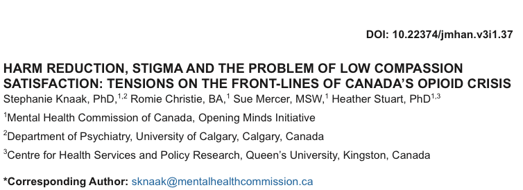 JMHAN_DPG's tweet photo. Opening Minds, the anti-stigma initiative of the Mental Health Commission of Canada, undertook a 1.5 year research project to understand the problem of stigmatization on the front-lines of the opioid crisis.

Read more: https://t.co/m02L3ASSVk
#mentalhealth #stigma #opioidcrisis https://t.co/tcnyyIGuBw