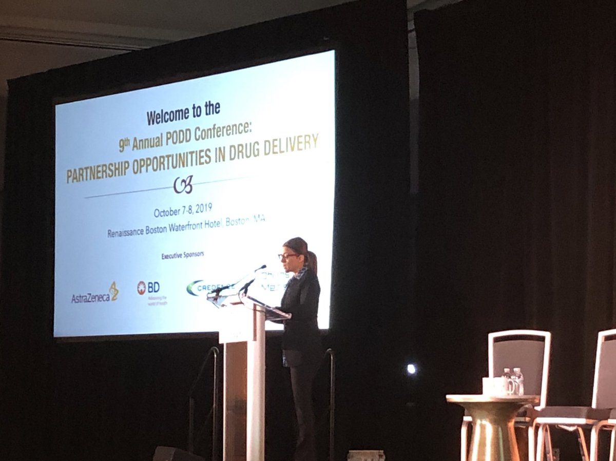 stamoran's tweet photo. .#DRUGDELIVERY comes to Boston:  Valerie Bowling kicks off the 9th #PODD2019 from @ConferenceForum - nearly 450 attendees (a record). Pleased to be bringing a panel tomorrow with our #betterdrugdesign message! https://t.co/OTfV6WJK1E