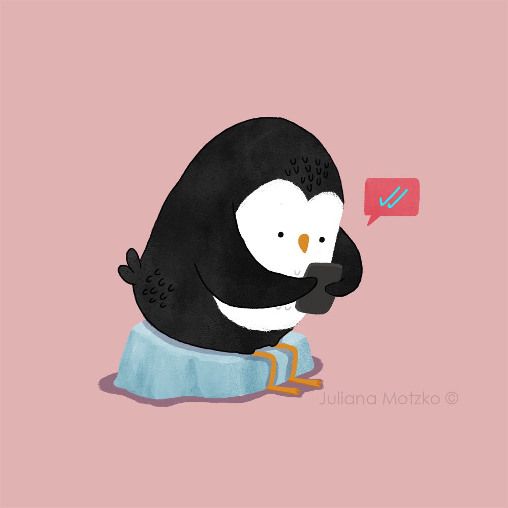 penguins_family's tweet photo. The Blue Ticks 🐧✅✅
#ThePenguinsFamily #blueticks #doubleticks #read #messageread #whatsapp #messenger #apps #technology #smartphone #techlife #life #feelings #waiting #dailylife #penguin #animal #whonever #cute #kidlitart #illustration #texting #text #JulianaMotzko https://t.co/KFgpCehojs