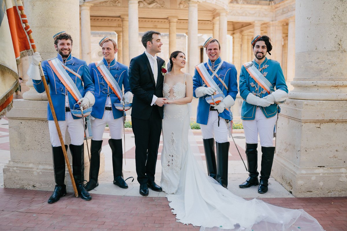 officiallafete's tweet photo. We love this #photo of our dear friends Ruth and Gerin on their #wedding day. We love the traditional fraternity uniforms! #tuscany #destinationweddings #bestplanner #beststylist #weddingtraditions https://t.co/5CYxrd0FlU