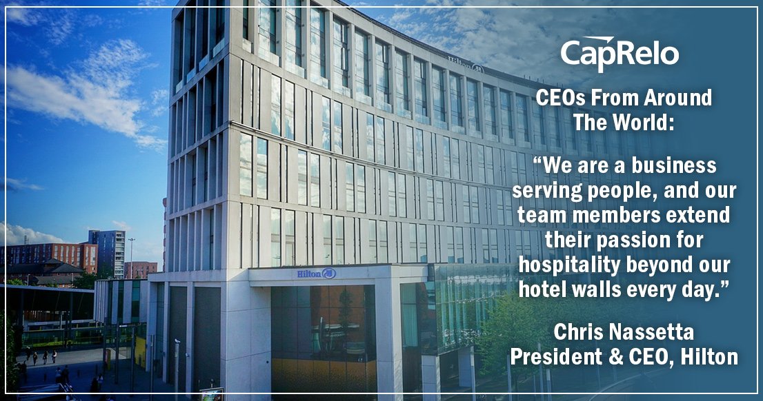 caprelo's tweet image. Just like our friends at Hilton, CapRelo values a level of hospitality to our clients and their employees. #caprelo #hilton #ceospotlight