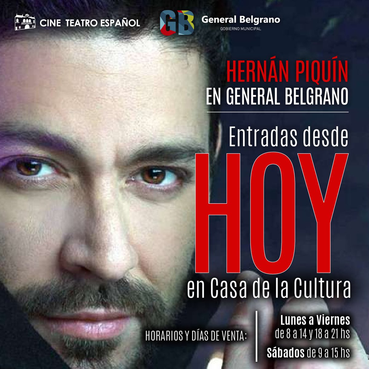 rodriberte's tweet photo. HOY COMENZÓ LA VENTA DE ENTRADAS PARA "HERNÁN PIQUIN"

Acercate a Casa de la Cultura !

Horarios y días de venta:
*Lunes a viernes de 8 a 14 y 18 a 21 hs.
*Sábados de 9 a 15 hs.
Contacto: (02243) 453060 https://t.co/AWn5HwMsLs