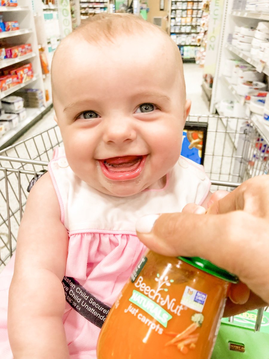 #Ad Big day sitting in 🛒 and helping me pick out @beechnutfoods Beech-Nut®️Naturals.We‘re trying Beech-Nut®️Naturals Just Carrots &amp; I cant wait to see how she likes them.I like that it’s real ingredients gently cooked #realfoodforbabies #infantinfluencers bit.ly/BeechNu