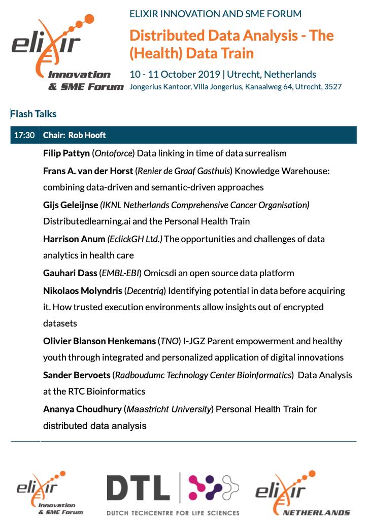 ELIXIREurope's tweet photo. Be sure to sign up catch these exciting #flashtalks we have lined up from #SMEs and #academics
Full programme here: https://t.co/ws8Hc4pN2z
#biotechnology #AI #healthdata @ONTOFORCE @decentriq https://t.co/n3mD9t1E8c