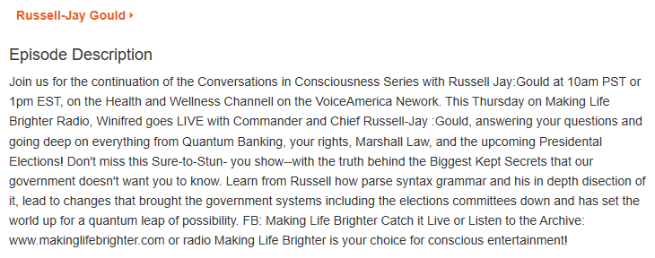 Commander and Chief Russell-Jay :GouldBirth Certificates are no longer valid for the governments to use to control your lives.Claim of Your Life documentation gives you back your control of your sovereignty.  #RussellJayGould https://www.voiceamerica.com/episode/116823/live-with-commander-and-chief-russell-jaygould