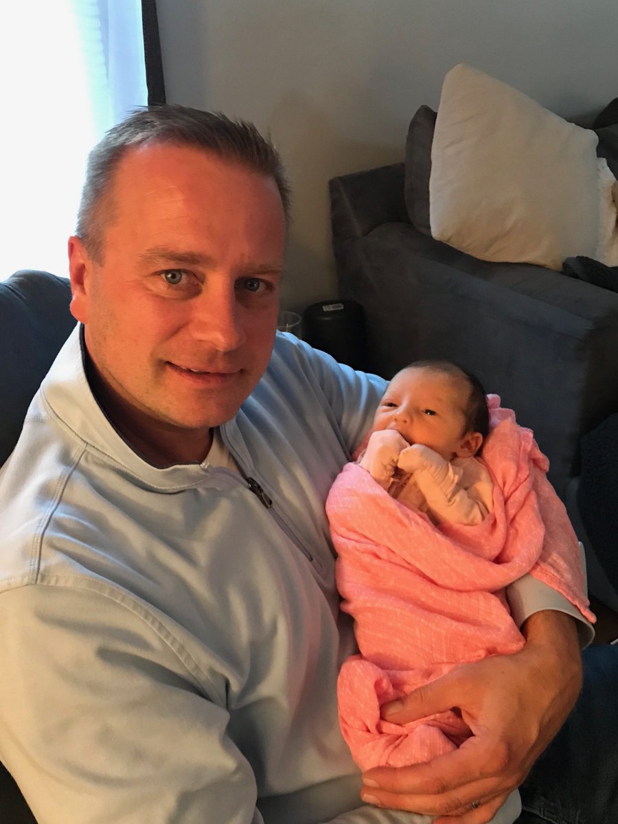 New addition to the family!  Papa meets baby girl Peyton Rae.