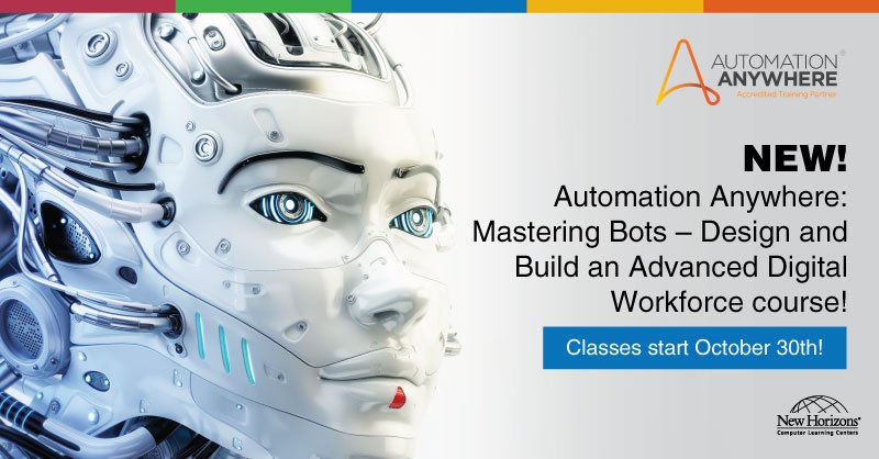 NewHorizonsCLC's tweet image. Bots, bots, bots! We now offer Automation Anywhere training! Imagine the efficiency you'll gain by automating tedious business tasks using Robotic Process Automation.
Read all a "bot" it here: ow.ly/HZR250wCvFi
#RPA #BotTechnology