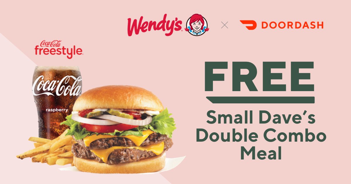 Doordash On Twitter Kick Off The Week With A Free Small Dave S Double Combo Meal And Saturday S Big Game Will Be Here Before You Know It Valid On All Wendys Orders Of