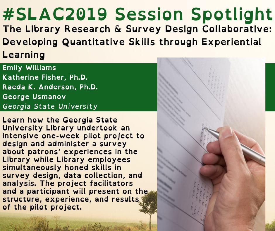 SoutheasternLAC's tweet image. These @gsu_library employees did double duty when they assessed their patrons&apos; experiences while improving their own data collection and analysis skills. Find out their tips &amp;amp; tricks in this #SLAC2019 spotlight session. #LibraryAssessment southeasternlac.info