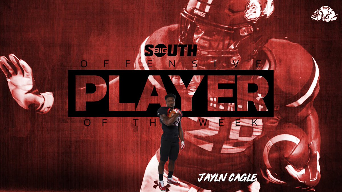 BigSouthSports's tweet photo. 🏃‍♂️ 138 Yards
🙌 2 Touchdowns
✔️ 1 ROAD WIN!

@GWUFootball's Jayln Cagle is the #BigSouthFB🏈 Offensive Player of the Week! https://t.co/XVKeDmqM0O