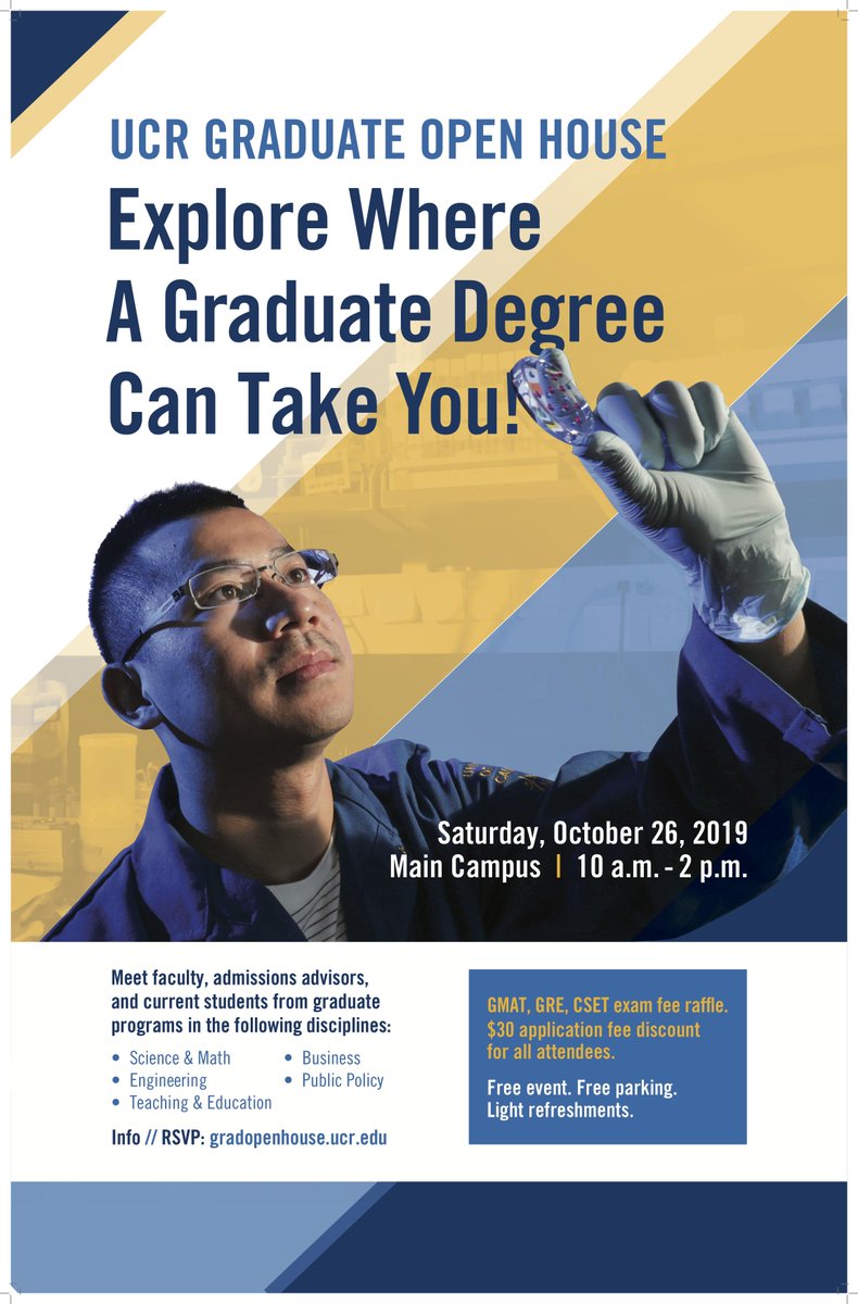 UCR Computer Science and Engineering (@ucr_cse) on Twitter photo Come to our #graduate #openhouse on Sat. Oct. 26 10am-2pm!
RSVP: gradopenhouse.ucr.edu
<a href="/UCRiverside/">UC Riverside</a> @bournscollege Come to our #graduate #openhouse on Sat. Oct. 26 10am-2pm!
RSVP: gradopenhouse.ucr.edu
<a href="/UCRiverside/">UC Riverside</a> @bournscollege