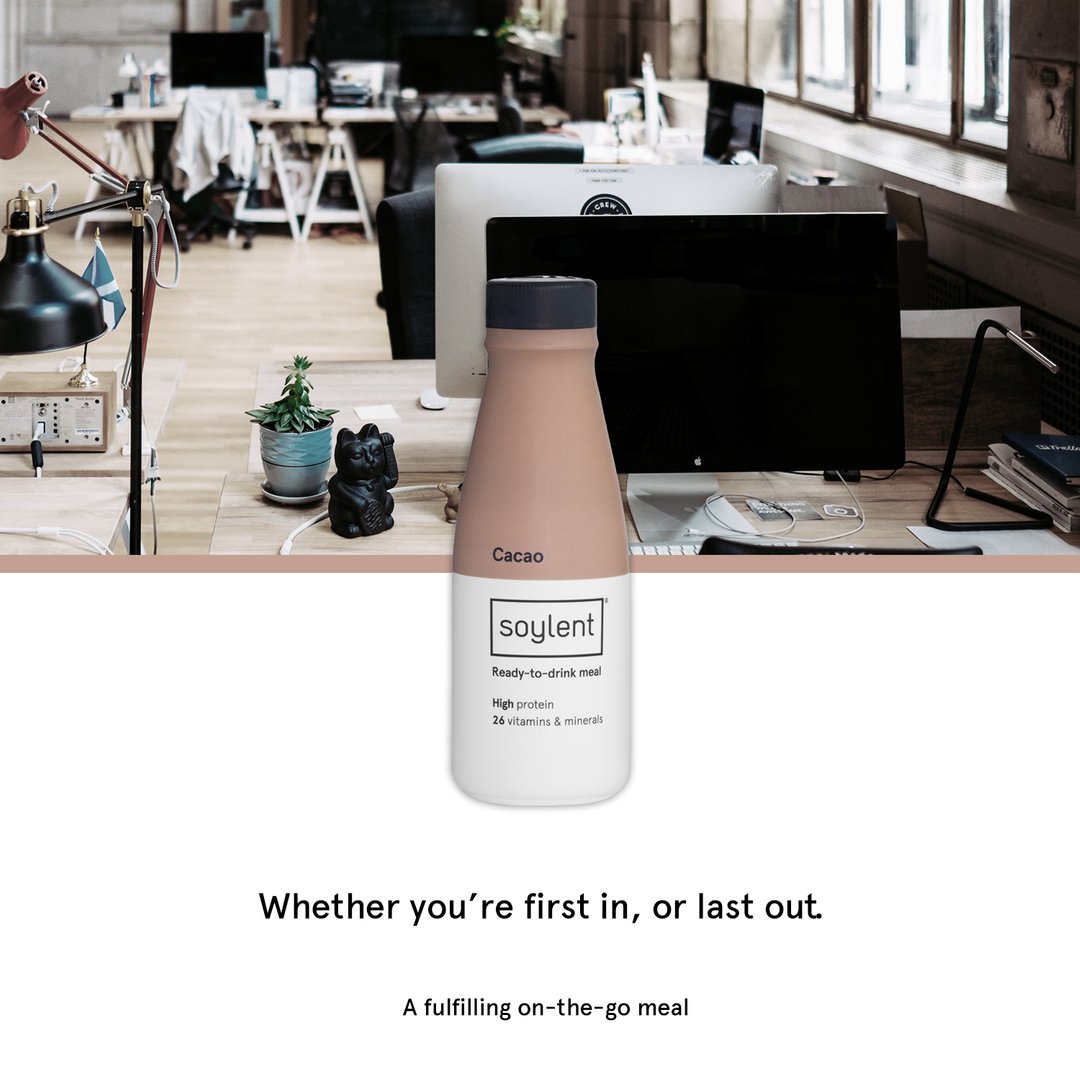 soylentuk's tweet photo. Save time, save money, eat smarter with Soylent the fulfilling on-the-go meal. Available on Amazon now!  https://t.co/xW24WTa6Bn #FueledBySoylent https://t.co/VHvLoG6zFh