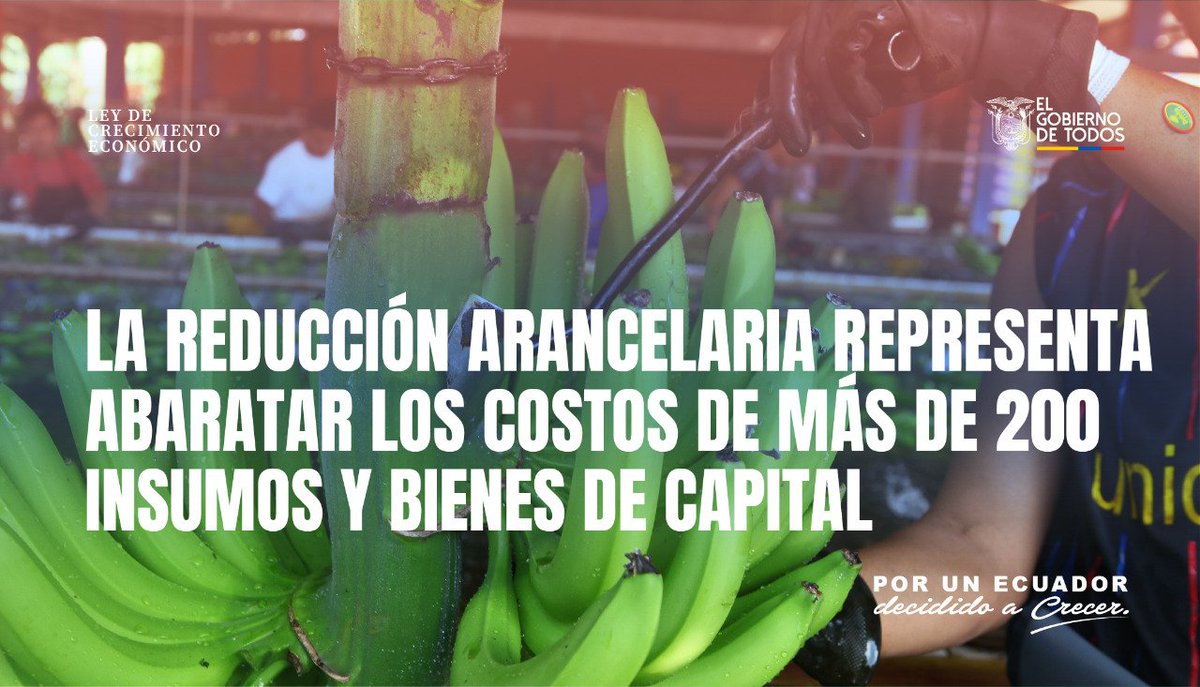 BiessEcuador's tweet photo. #ElGobiernoDeTodos continuará trabajando de la mano de los sectores productivos en la reducción de aranceles de otros insumos que requieran las industrias para lograr mayor competitividad. #DecididosACrecer #EcuadorPaísDePaz https://t.co/XKffw1LbZ5