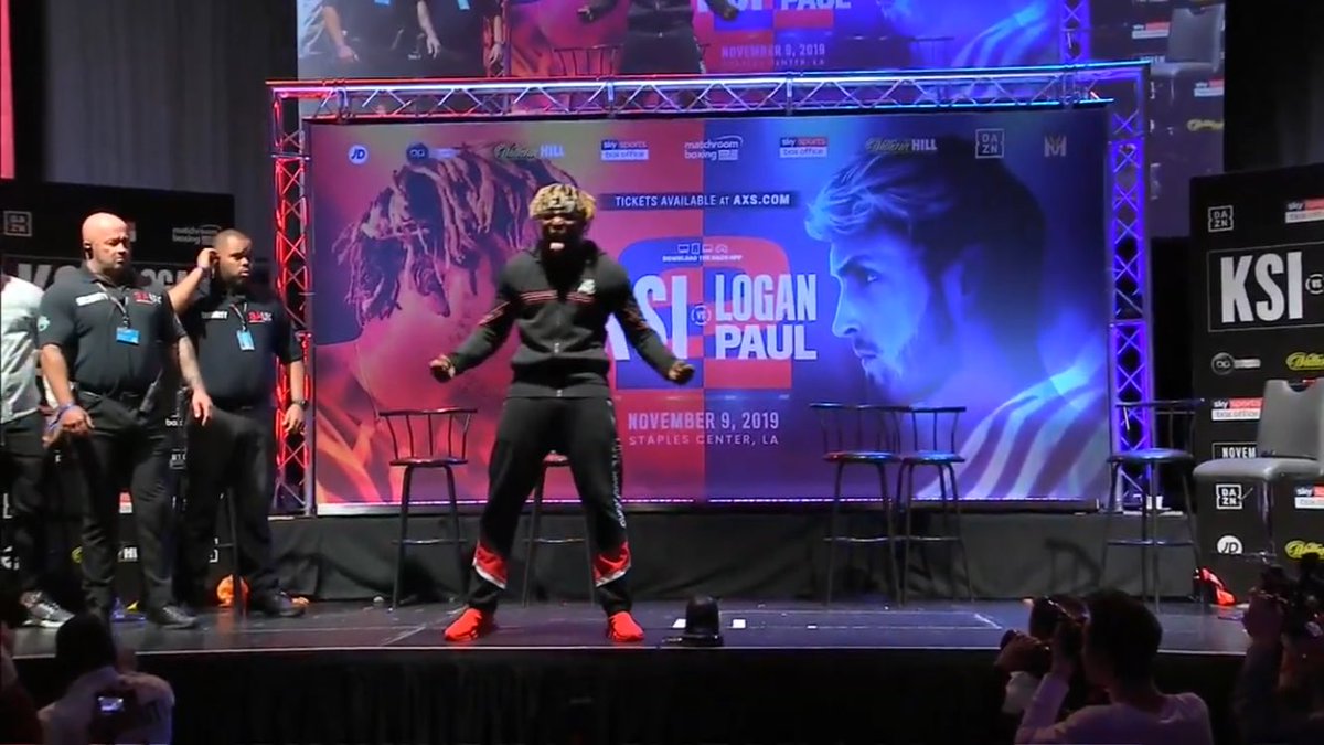 Kamuyari's tweet photo. This was a great press conference.        LETS GO CHAMP #5yearsMerch. @KSIOlajidebt @LoganPaul @IsitRIL @letsgochampapp @AnEsonGib @TrueGeordieTG https://t.co/9j2vY4PKuQ