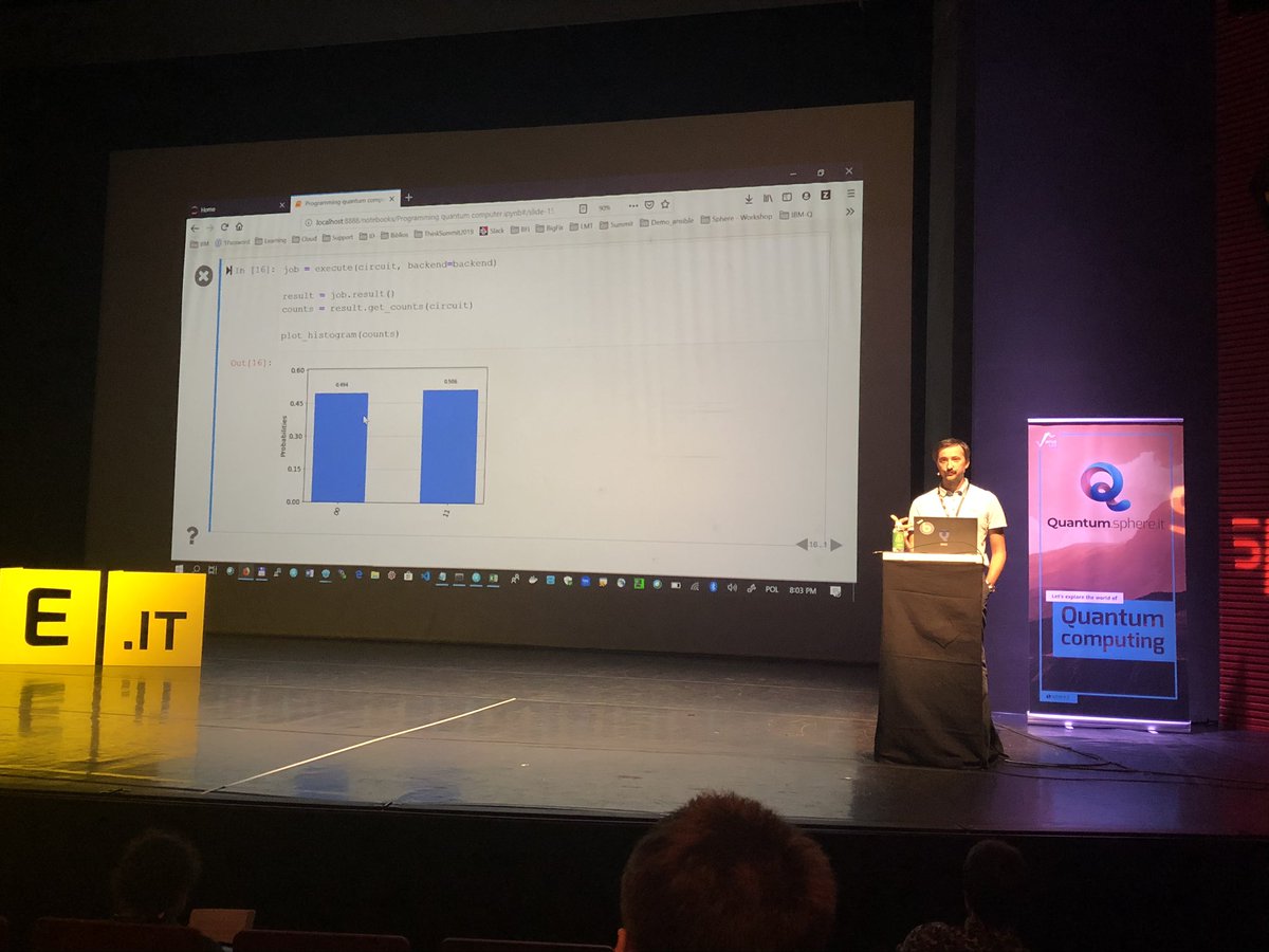 DeGaRoss's tweet photo. Super interesting presentation from Tomasz Stopa on #IBMQ at #sphereit https://t.co/Og4U4x7Ksm