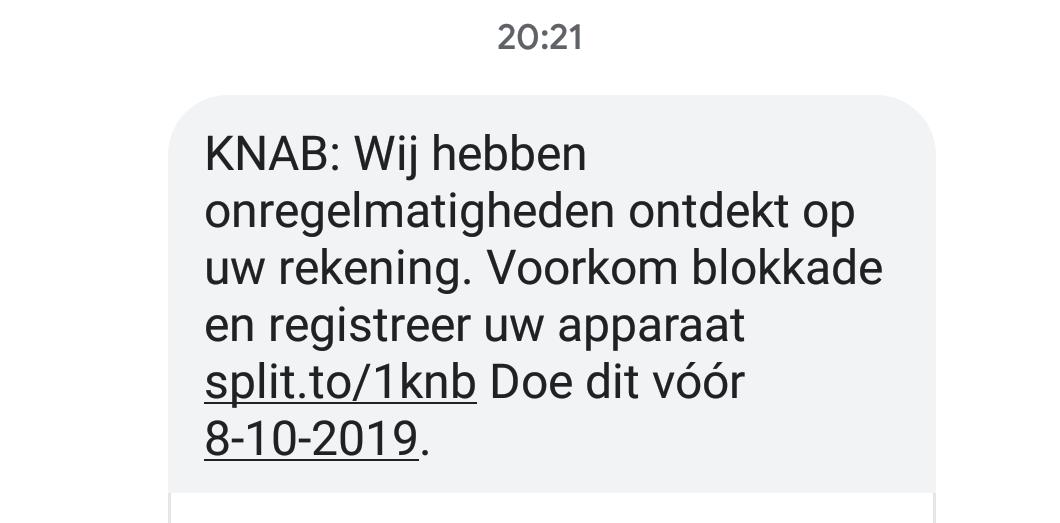 yellow_flame's tweet image. Zojuist sms uit naam van @knab_nl ontvangen

#spamSMS
