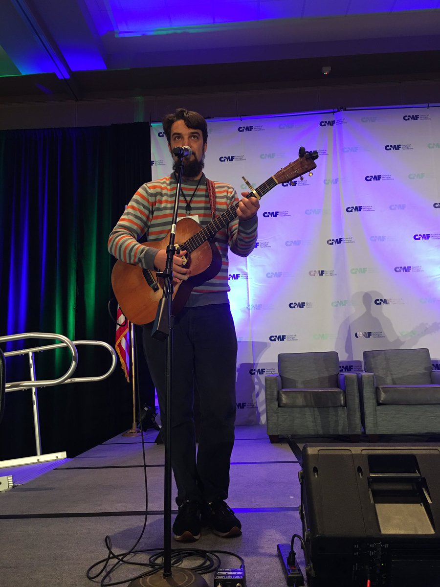 “Money is like water. It’s only useful if it is flowing”. #SethBernard serenades the @michfoundations annual meeting.  His organization is #TitleTrack.