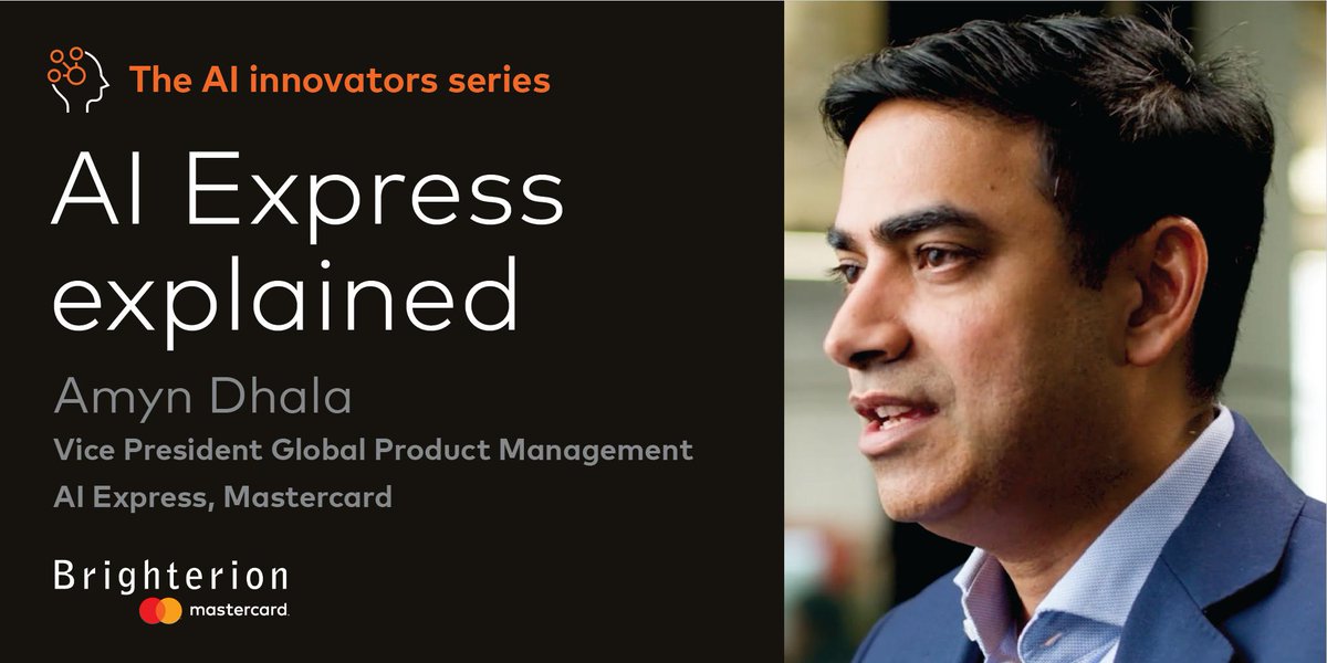 brighterion's tweet image. Listen to Amyn Dhala, @Mastercard Vice President, Global Product Management AI Express, as he shares how AI Express builds an AI model in less than 8 weeks and the 3 key benefits of #AI Express.
Watch the video here: bit.ly/2LTdFIo
#MastercardEmployee