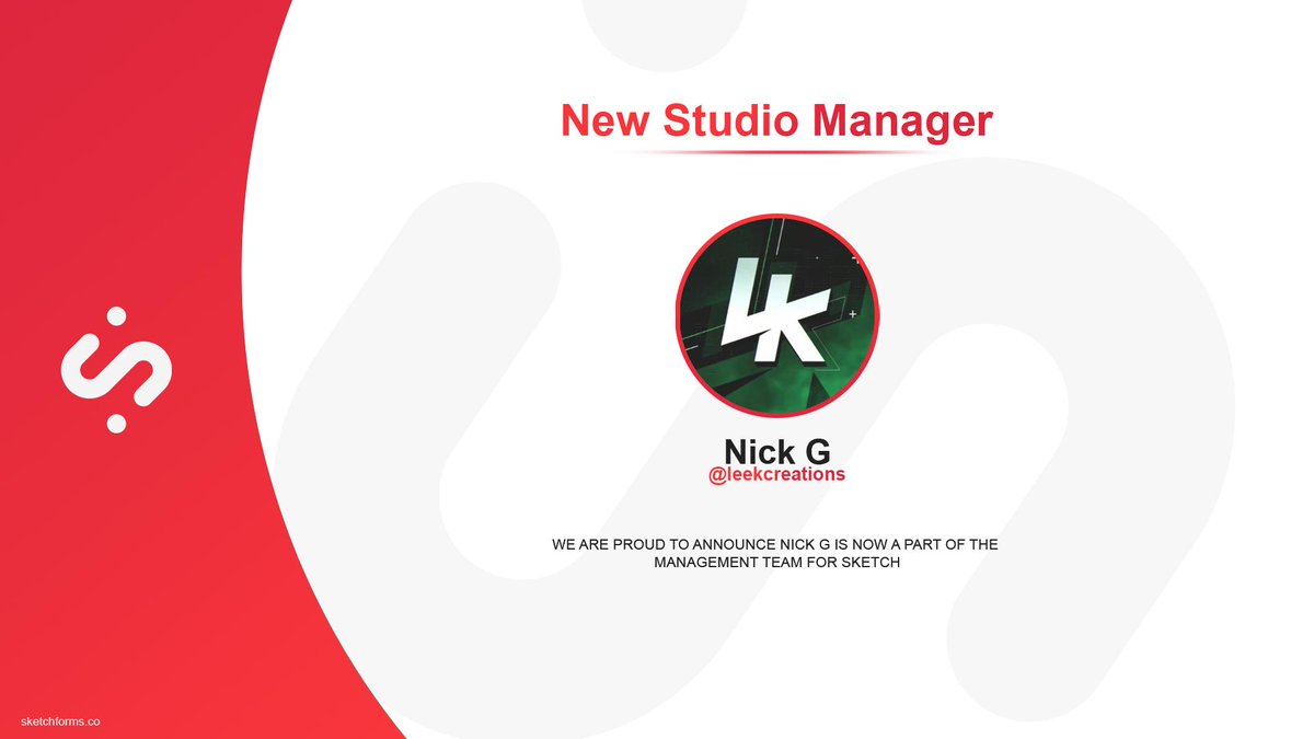 We are pleased to announce that Nick G is now a part of our management team!

Nick G will be working with us on the future plans for Sketchforms 😃