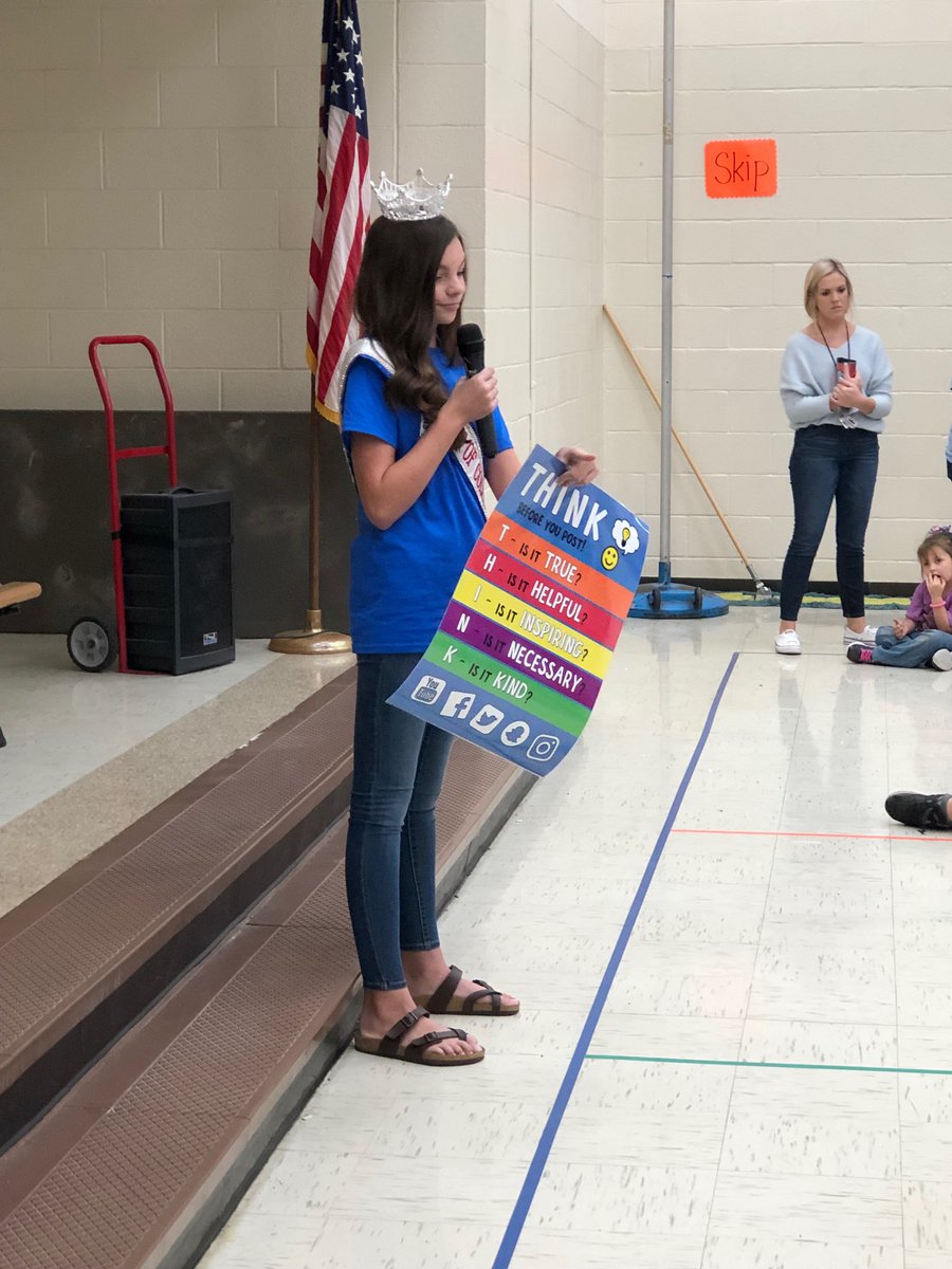 SHall_dcs's tweet photo. Allie Ingram, former Pilot student and current Junior Miss, presents Buddy Bench, read book and discusses bullying with Pilot students ⁦@dcsnc⁩ Students and community collected 13 industrial sized trash bags of lids for bench last year. https://t.co/wFmMh9rocq