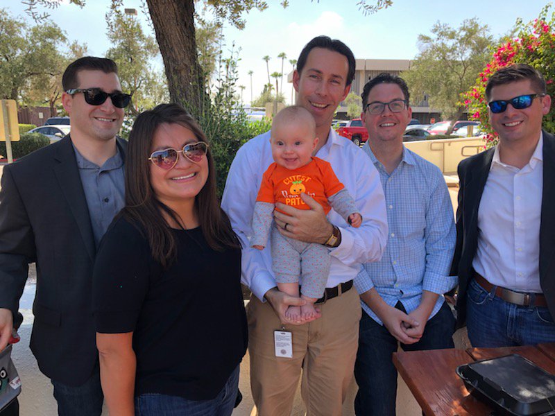 cindycasaus's tweet photo. Lunch just won't be the same without Baby Ayla. Our @AZ_ROC crew will miss you! #HappyBabies #InfantAtWork https://t.co/g7lzNGQa7R