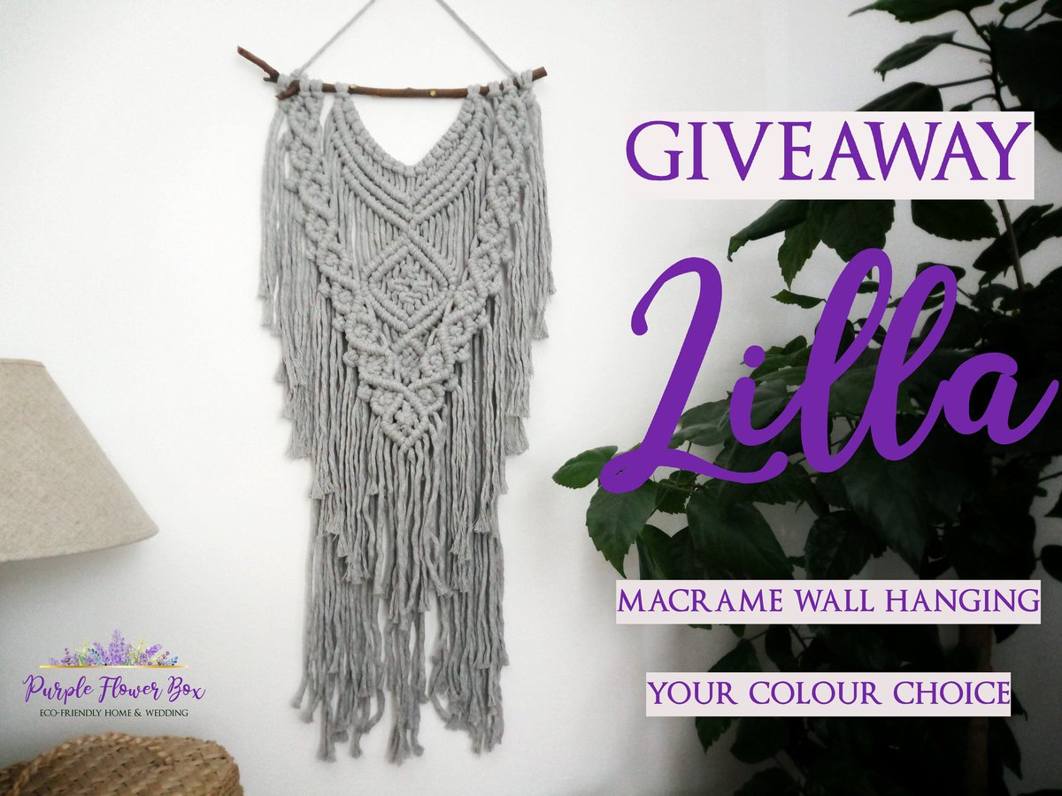 PurpleFlowerBox's tweet image. #GiveawayAlert enter now for the chance to win Lilla, my #macrame wall hanging. Click the link below to be directed to the giveaway. 
rafflecopter.com/rafl/display/8…
#bohostyle #bohochic #boho #bohemian