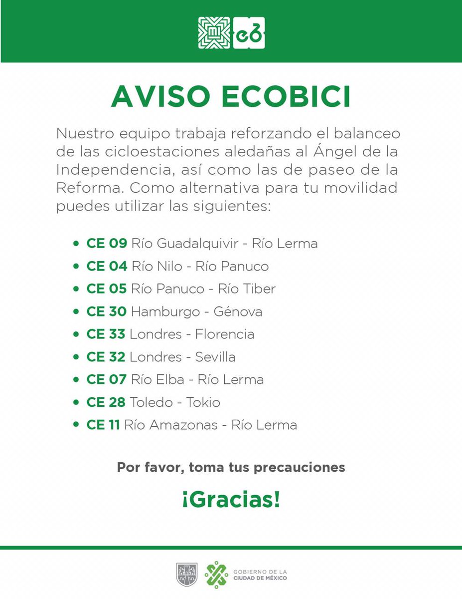 #AVISO  #MovilidadCDMX