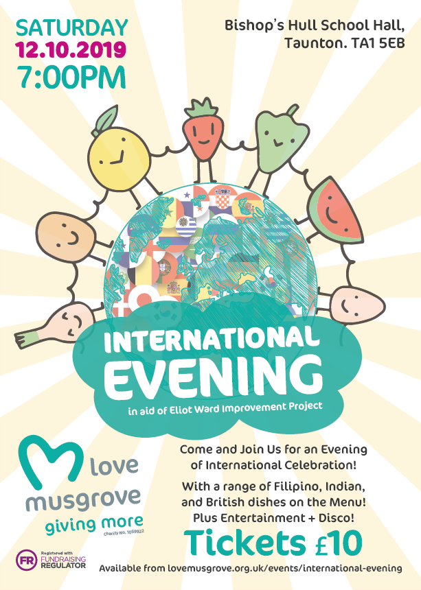 Tickets going fast for the International Evening this Saturday(12th) in aid of our Eliot Ward Improvement Project! Expect food, live music and disco, grab them quick from lovemusgrove.org.uk/events/interna…