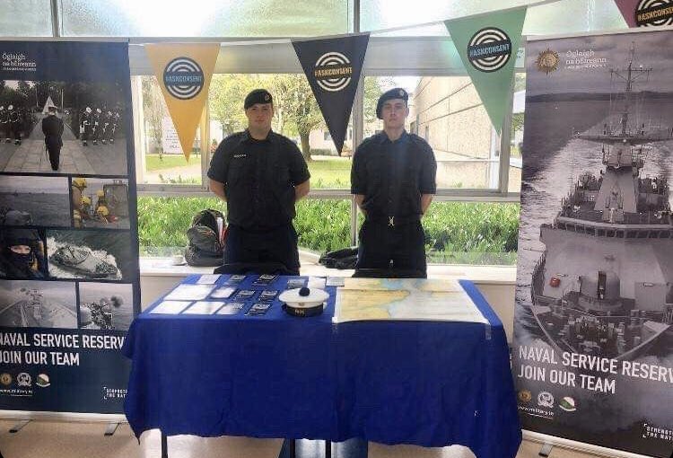 dfreserve's tweet photo. Recruitment to the Reserve Defence Forces now open. Details on https://t.co/LcZIoIRTPJ Army and Naval Service Reserve stand in Cork Institute of Technology. #parttimefullon https://t.co/5hOyCobifJ