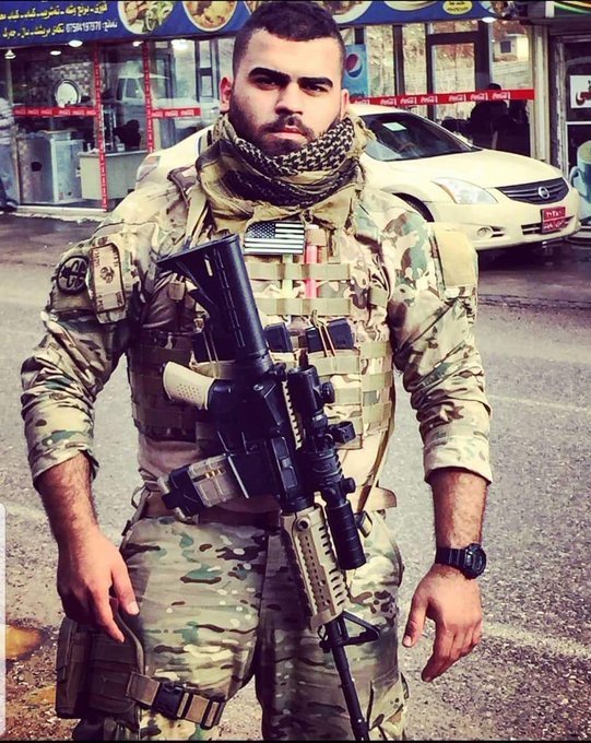 DarcyRLynch1's tweet image. This is Mo. He’s a Kurd and has been fighting ISIS since he was 16. 

He’s one week older than me. 

He wears the American flag to honor all of the Americans who fought beside him against ISIS.