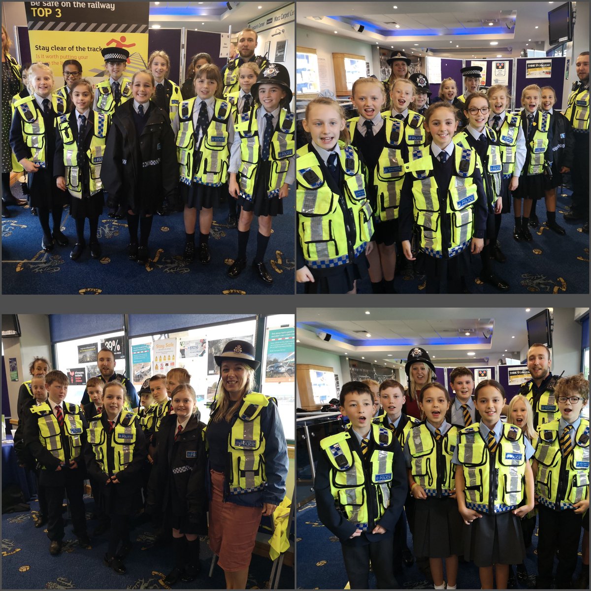 BTPCheshire's tweet photo. That's all folks! #CrucialCrew19 #Macclesfield has now finished. Over 700 year 6s have been given 🔑 safety messages over the last 6 school days
#StopLookListenLive 🛑👀👂♥️ at level crossings
#StandBehindTheYellowLine
@VirginTrains @RailwayChildren @RailSafetyWeek @networkrail https://t.co/n4oJwaLYni