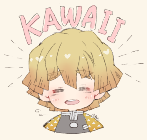 AZU。@SD絵の依頼募集中さんがTwitterに投稿した我妻善逸(鬼滅の刃)のイラスト。