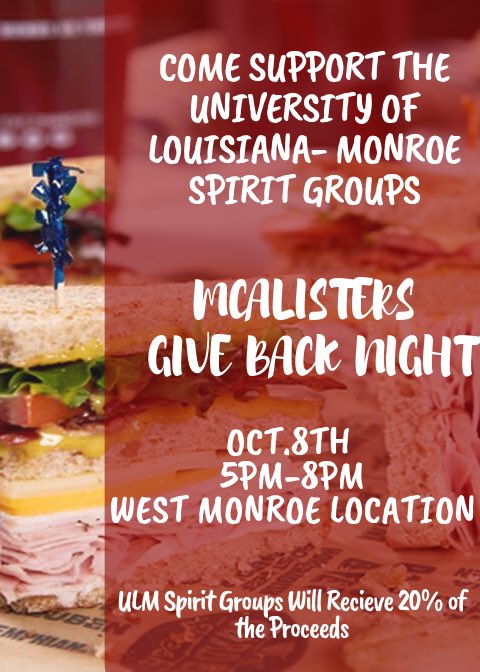 ULMHawkline's tweet photo. Pls take the time to come get some dinner tomorrow to support your ULM Spirit Groups! π₯π₯ͺ #ULMHawkline #ULMCheer #AceTheWarhawk https://t.co/IrAjAvQDXz