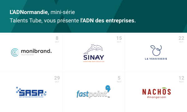 TalentsTuber's tweet image. L'@ADNormandie, mini-série Talents Tube, vous présente l'ADN🧬des #entreprises.

Retrouvez un nouvel épisode chaque mardi📅.

Le premier épisode dès demain sur vos écrans📺📲!