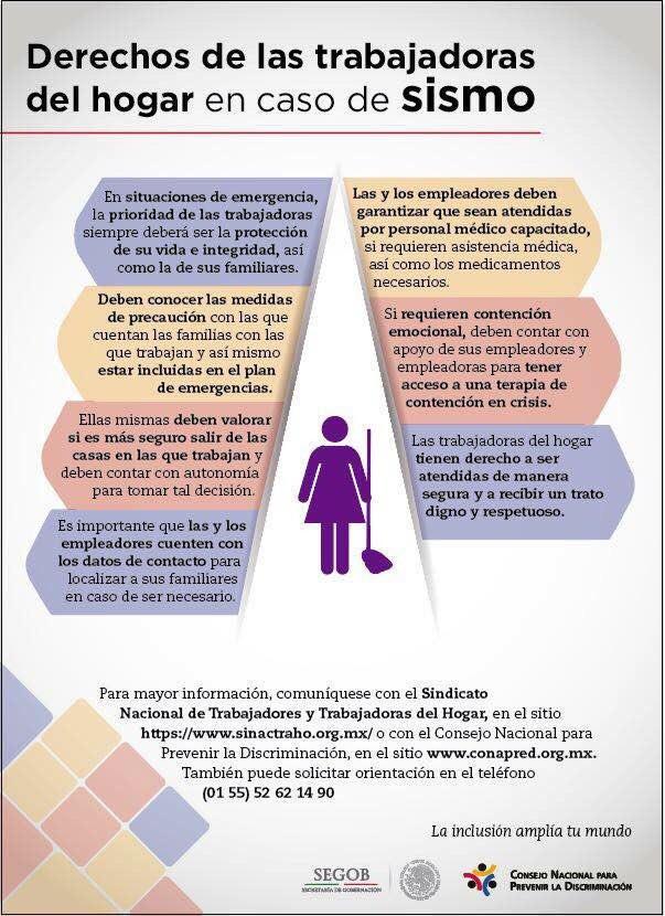 HogarJustoHogar's tweet photo. Derechos de las personas #TrabajadorasDelHogar en caso de #sismo https://t.co/Vs9dUkxbQn