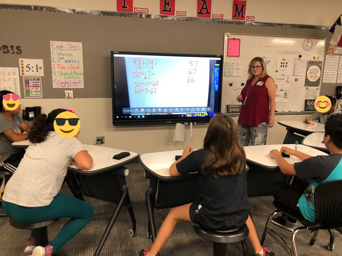 snhthomas07's tweet photo. Monday Morning number talks!! Mental math with student discourse...critical thinking is fun! 🦅❤️ #highrigor #AdamEagles #CFISDSpirit https://t.co/hh2jM2hcb7
