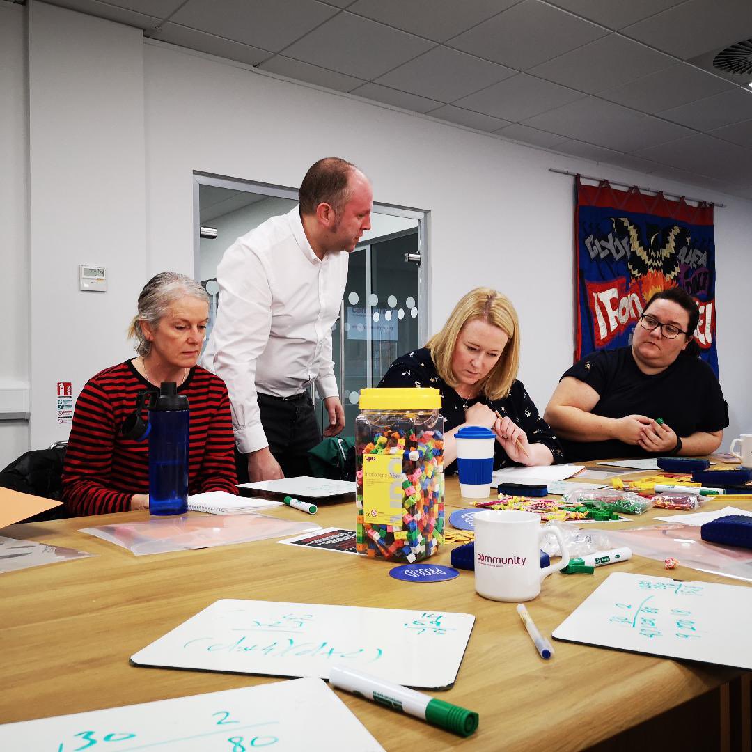 ASLEF_Education's tweet photo. ASLEF’s Family Learning Event in Glasgow, Scotland - focusing on how maths is taught in school today. Thanks to our brilliant tutor and brave participants #MathsWeekScotland2019 #aslefulrsmakeadifference https://t.co/o6RLrZe0Da