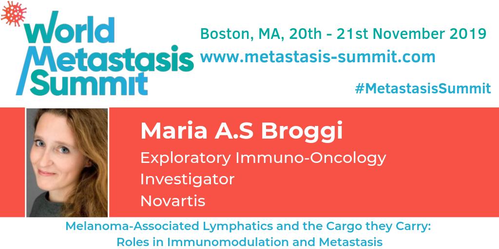 MetastasisWS's tweet photo. Maria A.S Broggi an exploratory Immuno-Oncology Investigator at @Novartis will be looking into melanoma-associated lymphatics and the cargo they carry: roles in immunomodulation and metastasis.

View the full #MetastasisSummit agenda - https://t.co/Beb6cN9HfE https://t.co/5O9ZrfokVa