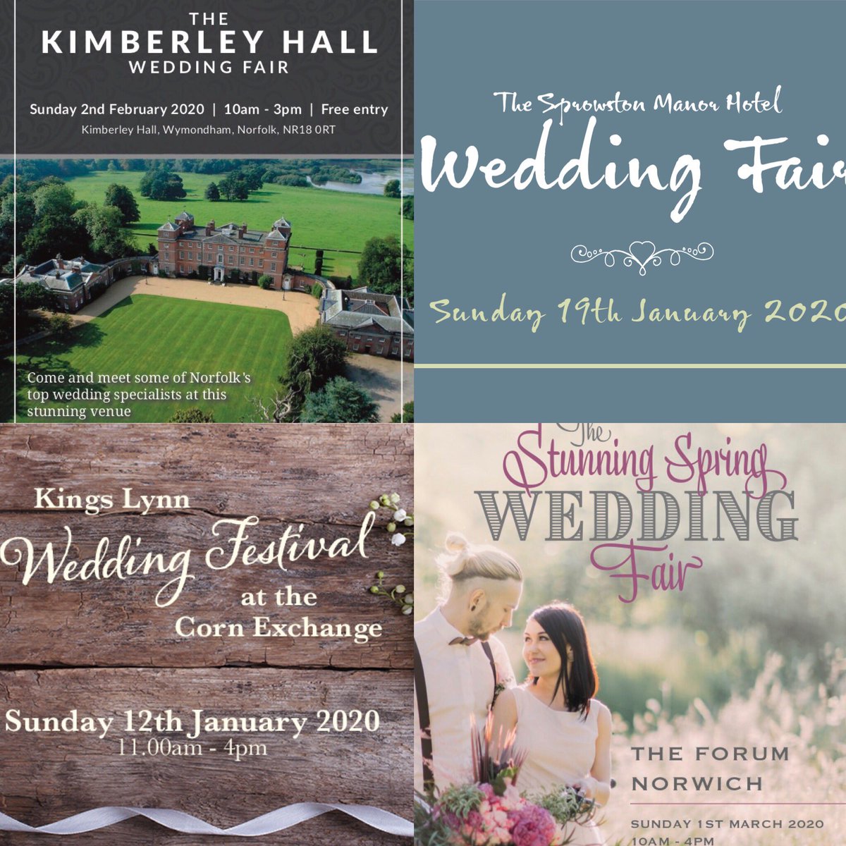 Join us at our Spring 2020 Wedding Fairs! 
 #norfolkweddingfairs #norfolkweddingfair #weddingsupplier #weddingsuppliers #norfolkweddingsupplier #norfolkweddingsuppliers #norfolkbusiness #norfolk #norwichweddingfair #norwich #mjrevents #norfolkbride #norfolkbrides #wedding #bride