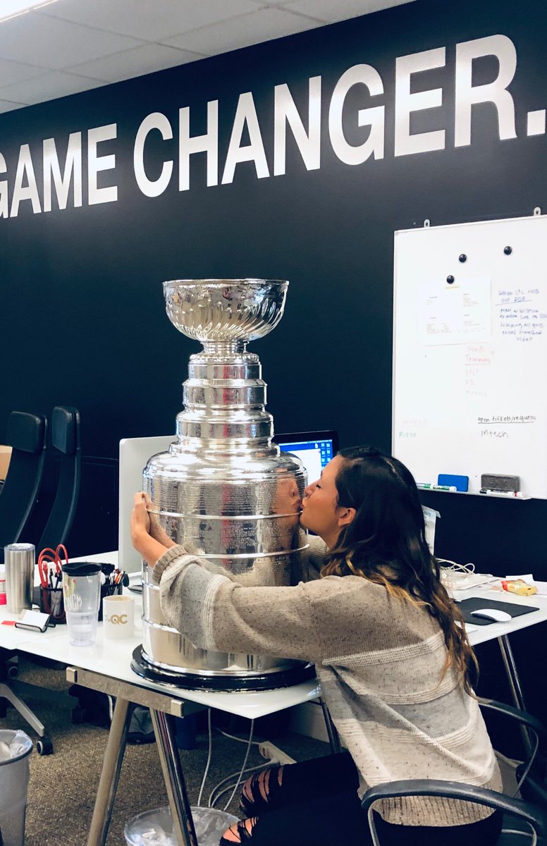 stlcuptracker's tweet photo. Here I was, minding my business at work, stepping out to get my coffee. AND THE STANLEY FREAKING CUP SURPRISES ME. I AM SOBBING. HOLY SMOKES. @StLouisBlues I LOVE YOU SO MUCH. https://t.co/26eblyLOzQ