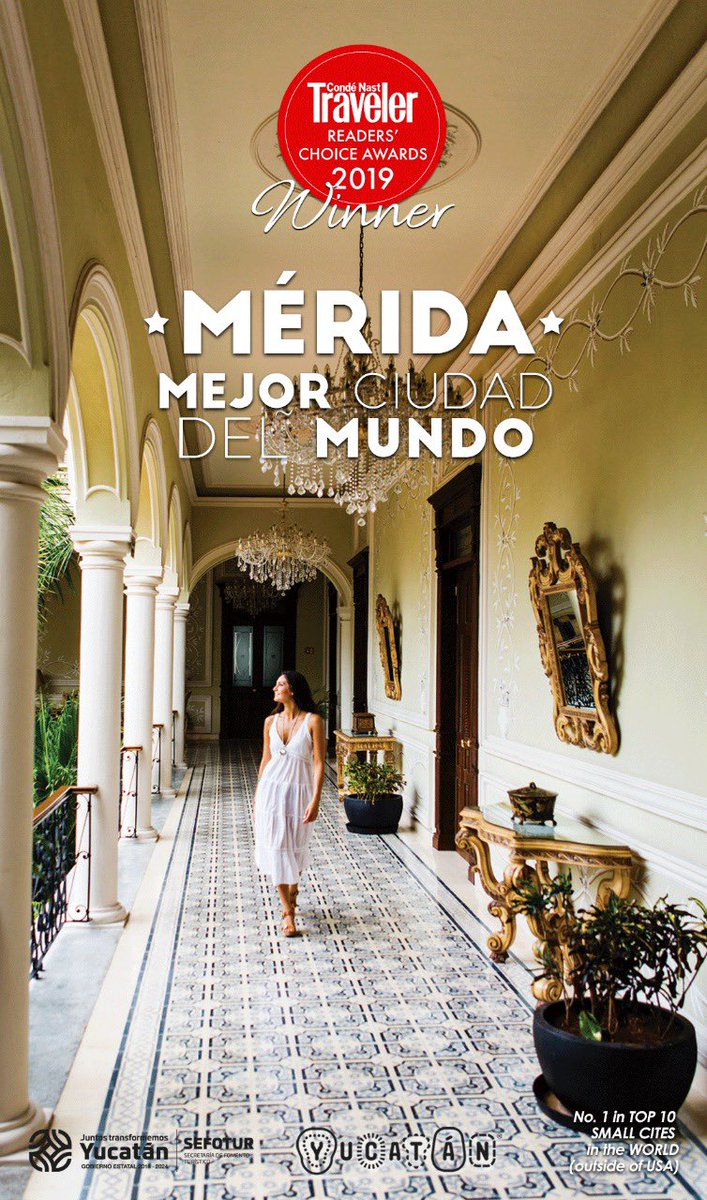 Mich_fridman's tweet photo. Cada año, la prestigiosa editorial @CNTraveler premia lo mejor del turismo. Estamos felices de que este año Mérida ha ganado el PRIMER LUGAR de las mejores pequeñas ciudades del mundo, por encima de destinos como Dresden, Quebec, Salzburgo, Florencia, Monte Carlo y Colonia. (1/2) https://t.co/I3PQ0cx8pm