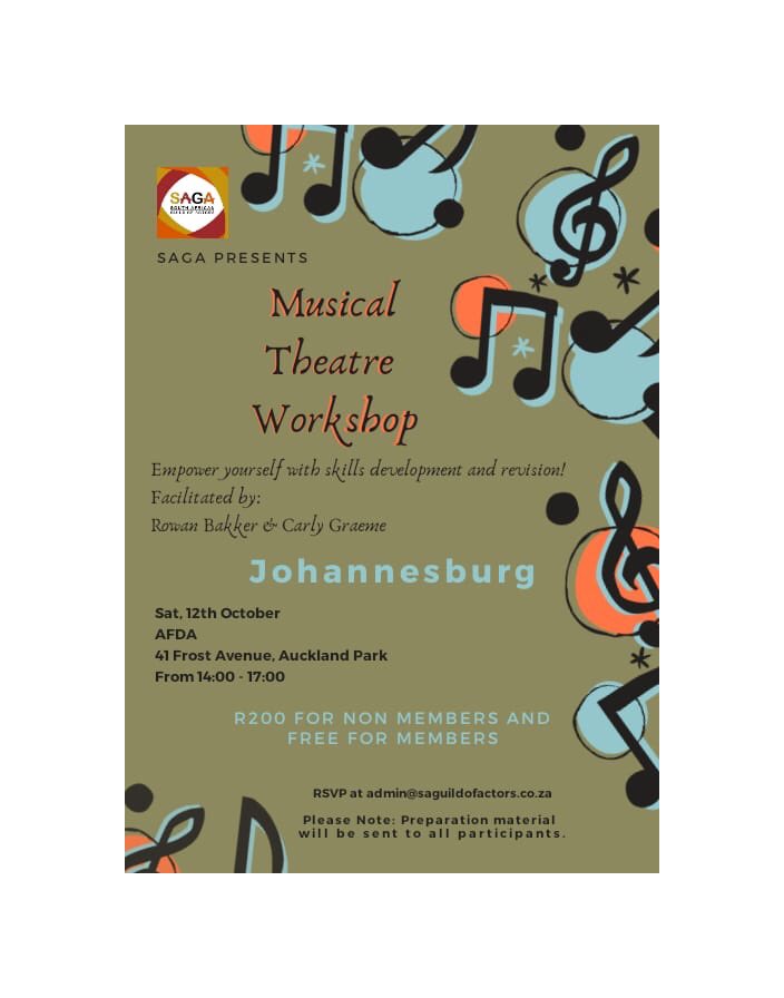 SAGActors's tweet photo. Are you ready for a Musical Theatre experience?
Free for SAGA members and R200 for non members. book your spot now at admin@saguildofactors.co.za #musicaltheatre #whatsyoursaga #iamactor https://t.co/C8fZ9Kocvi