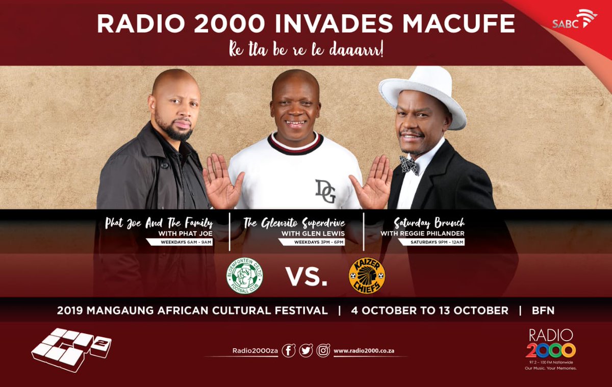 We started <a href="/EswatiniGuide/">Eswatini Guide</a> with the #UmhlangaReedDance <a href="/MelusiZox/">Melusi Zox Dlamini</a> and #DurbanHasMore <a href="/eThekwiniM/">eThekwini Municipality</a> followed #NTCE2019 in Rustenburg now we invading #macufe2019. Up next its Limpopo
@Radio2000ZA #PhatJoeAndTheFamily
#GlenzitoSuperDrive
#BrunchwithReggie