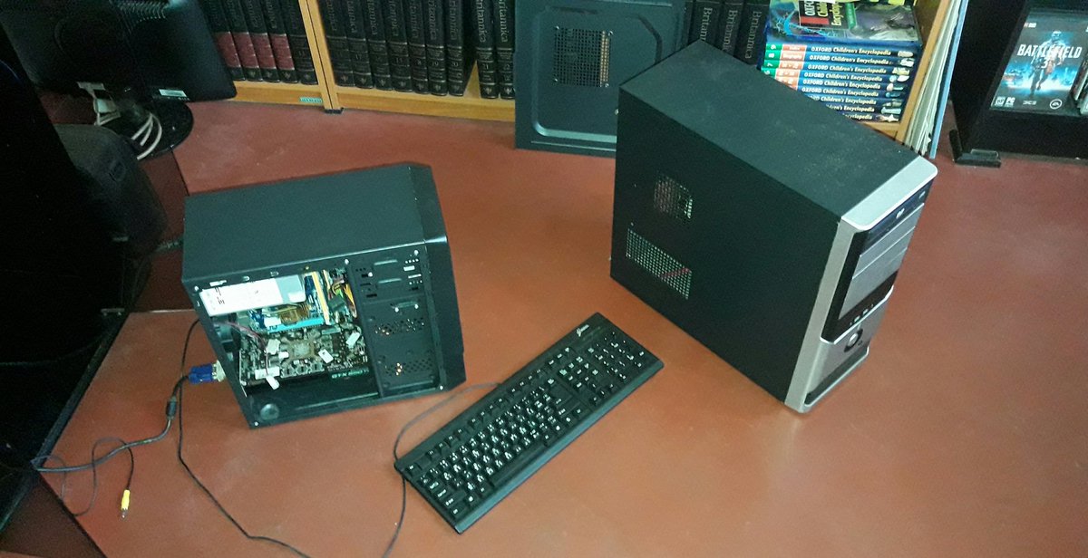 Saturdays psu swap to fix the graphics card problemo turned out to be a total flop . So yesterday (Sunday) I brought in my work PC home and spent all morning swapping out its components with the  #betocera machine trying to get the damn thing to recognize the gtx 550 ti. 