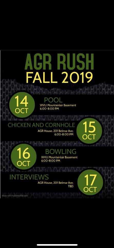 Interested in joining? Come out to our events and get to know the brothers of Alpha Gamma Rho