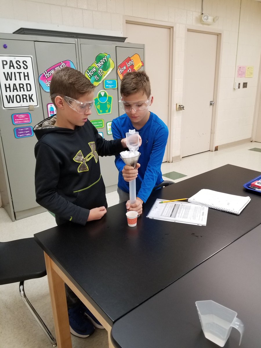 MrsATower's tweet image. Students are measuring permeability of various soil types.  They were shocked with several of their results.#twolves7pride