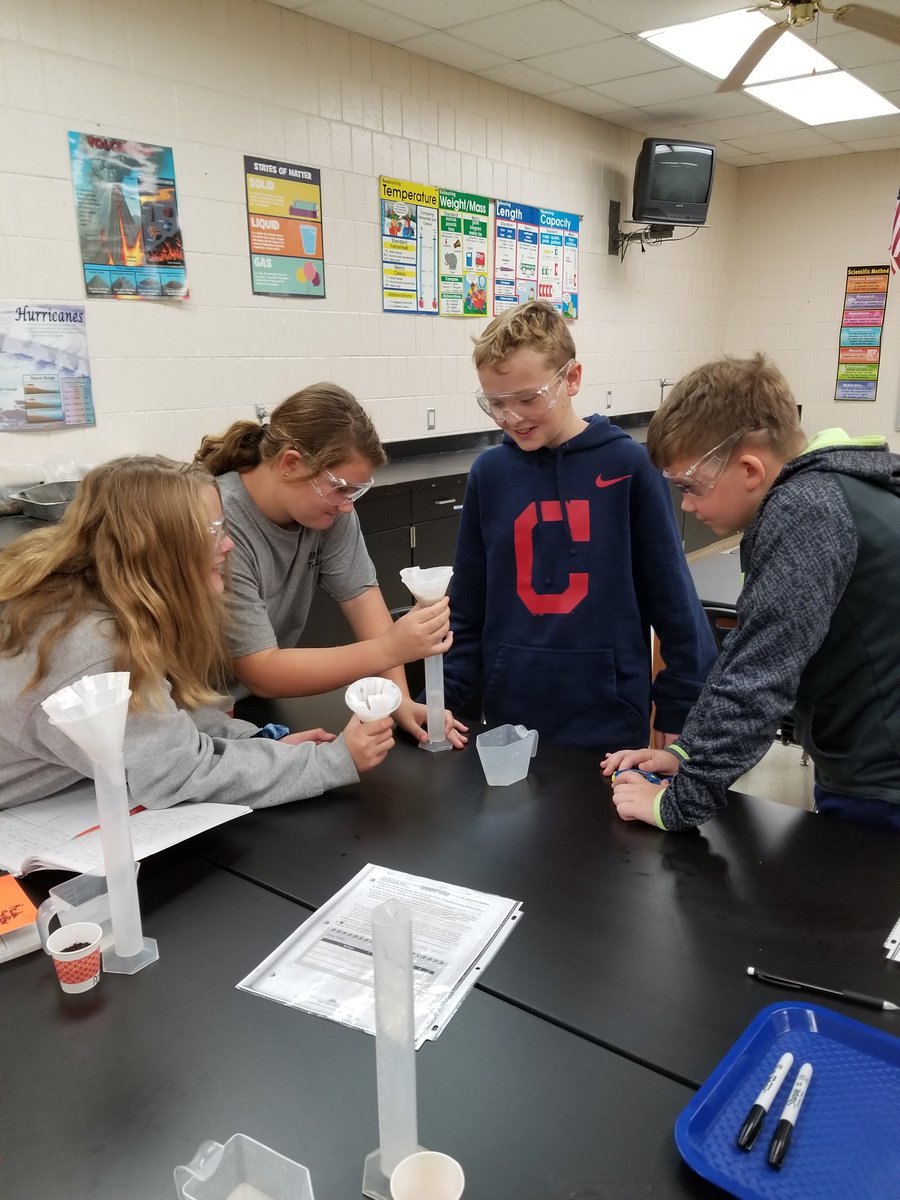 MrsATower's tweet image. Students are measuring permeability of various soil types.  They were shocked with several of their results.#twolves7pride
