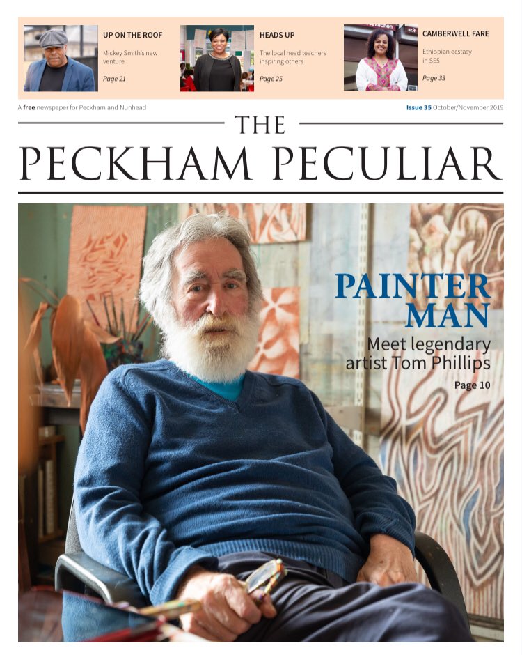 Issue 35 of The Peckham Peculiar comes out later on this week! The latest edition includes  <a href="/TomPhillipsArt/">Tom Phillips</a> <a href="/clfartlounge/">The CLF Art Lounge & Roof Garden</a> <a href="/zeret_kitchen/">Zeret Kitchen</a> <a href="/Nunhead1888/">Nunhead FC</a> @gdneighbourldn <a href="/jamesjonesfilm/">James Jones</a> @HollydaleSchool &amp; much, much more!