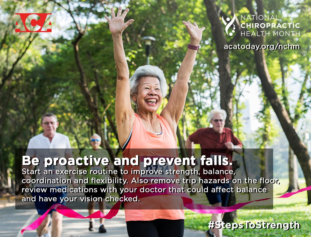 swickardchiro's tweet photo. Exercise/movement can help seniors prevent falls by increasing muscle strength and improving balance. https://t.co/TZ9Ai5BugQ Take #StepsToStrength in October with @ACAtoday during National Chiropractic Health Month. https://t.co/bQYcMDKZND https://t.co/mKMwBilszp