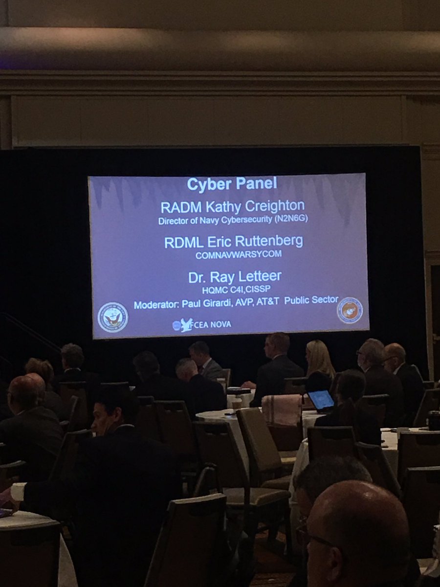 RyanCoxey's tweet photo. Great lineup on the cyber panel @AFCEANOVA! #NavalITDay2019 https://t.co/ETVHEqneUm
